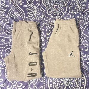 2 Pairs Jordan Boys Light Gray Sweatpants Size SMALL